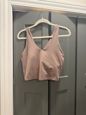 Scoop Neck Cropped Tank Top in Dusty Rose